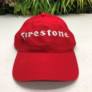 Firestone Hat Cap Snap Back Mens Red Embroidered Promo Racing Advertising Casual